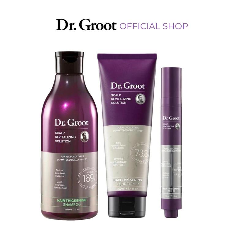 Dr. Groot™ Hair Thickening Trio – Shampoo, Conditioner & Scalp Serum