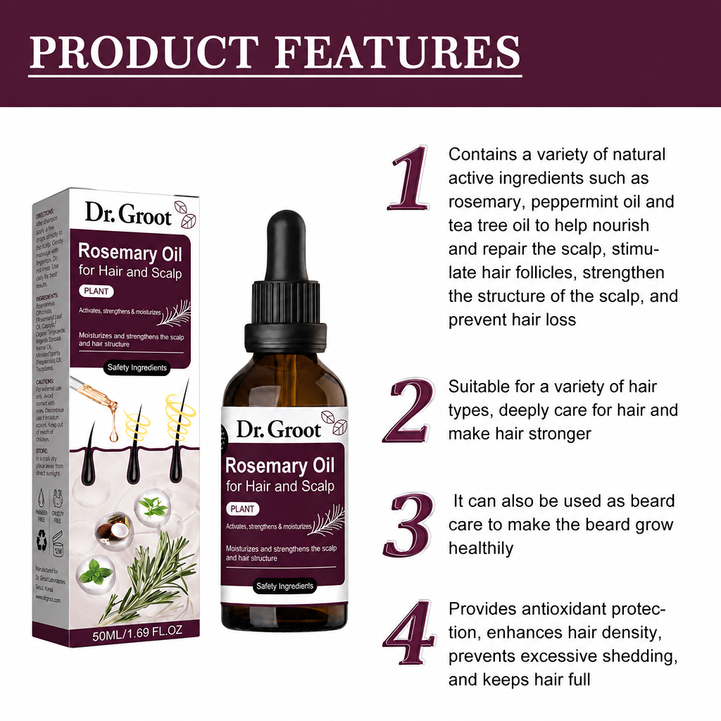 Groot Rosemary Mint Scalp & Hair Strengthening Oil